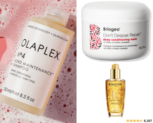 Hair care for dry and damaged hair cover photo collage
