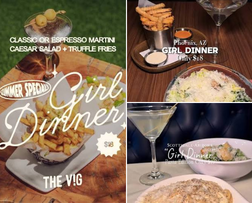 Girl Dinner - AZ cover photo collage