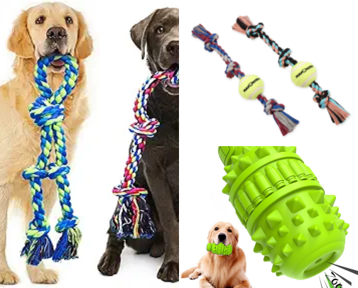 Dog toys for tough chewers cover photo collage