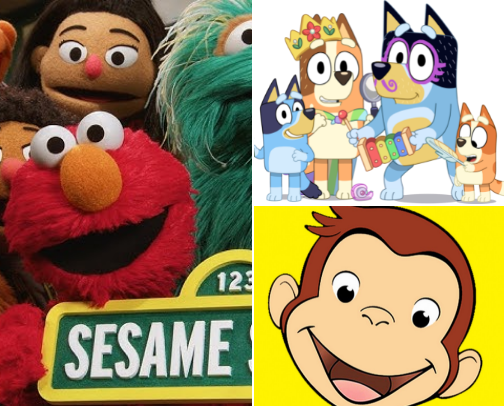 Low stimulation and educational tv shows for kids💙📺 cover photo collage