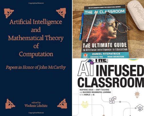 Books on AI for Education cover photo collage