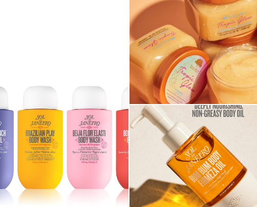 Smell good body/hair care products cover photo collage
