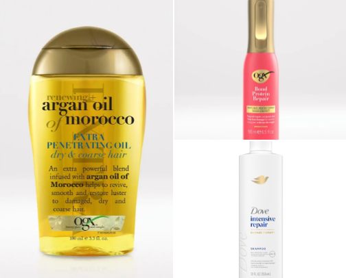 hair care products cover photo collage