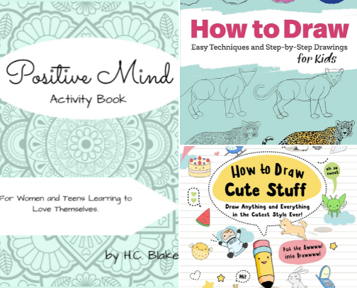 Activity & Drawing Books for All Ages cover photo collage