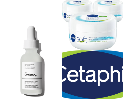 Skincare products cover photo collage