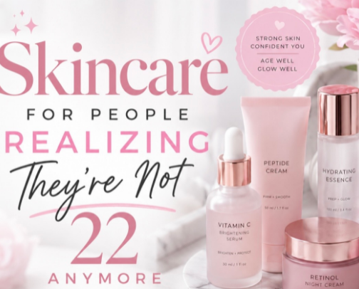 Skincare for People Realizing They’re Not 22 Anymore cover photo collage