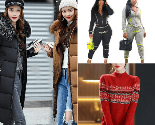 Winter clothes cover photo collage