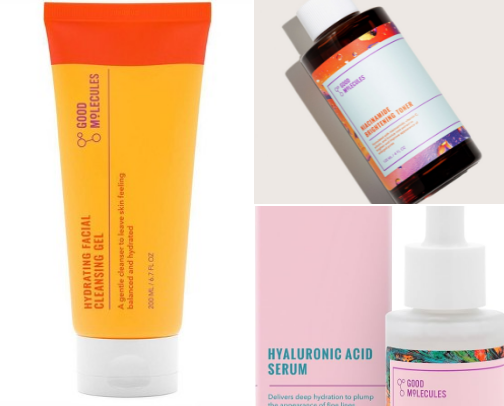 Best Good Molecules products for dry skin! cover photo collage