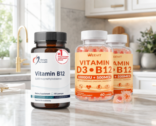 The Energy Vitamin You're Probably Low On and Don't Know It — Vitamin B12 Supplements for Energy, Focus & Mood on Amazon cover photo collage