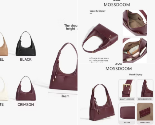 Women's bag cover photo collage