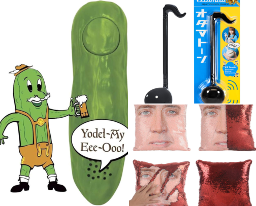 The Yodeling Pickle Is Real and It Costs Money cover photo collage