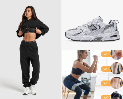 Gym girl things 🎧 cover photo collage