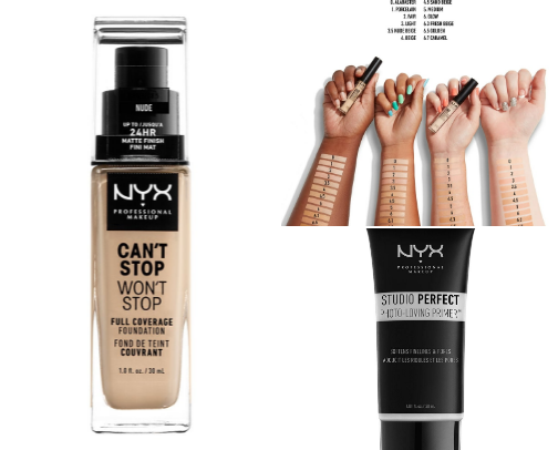Full face NYX Makeup cover photo collage