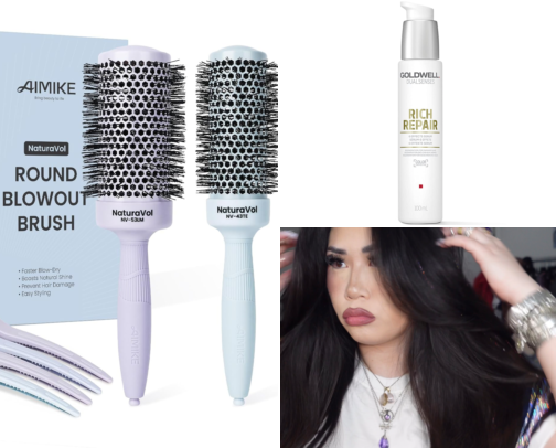 HAIR as a girlie who does lower maintenance hair but also likes trying new products & tools cover photo collage