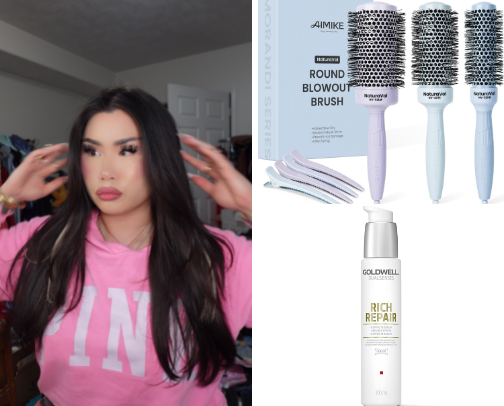 HAIR as a girlie who does lower maintenance hair but also likes trying new products & tools cover photo collage