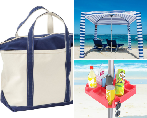 beach day essentials! cover photo collage