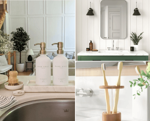 Bathroom essentials list cover photo collage