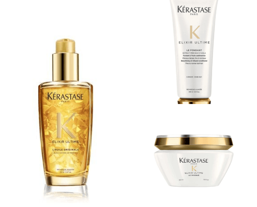 Hair care products cover photo collage