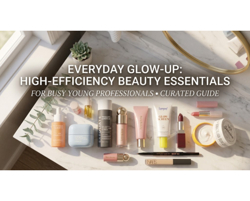Everyday Glow-Up: High-Efficiency Beauty Essentials for Busy Young Professionals cover photo collage