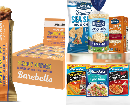 High protein,  low calorie snacks cover photo collage