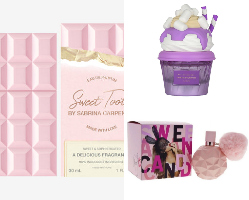 Sweet signature perfumes with, gourmand, floral, fruity and soft scents 🌸🍰🍊✨ cover photo collage