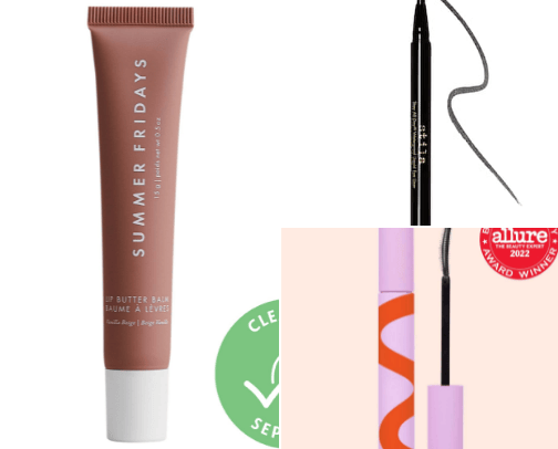 Makeup and cosmetics cover photo collage