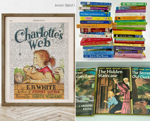Books and  digital books  📚 cover photo collage