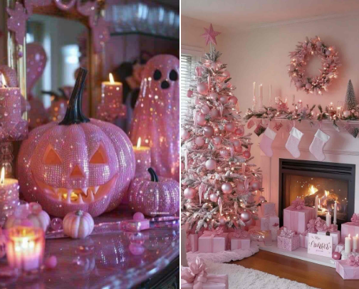 Pretty in Pink: Holiday Décor for Every Season cover photo collage