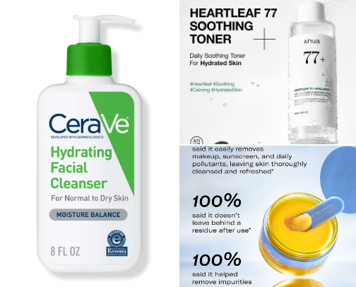 Skincare products that actually works 💅💕: my tried and tested holy grails 💓.   13 products that will give you a clear and glowing skin and definitely worth your money 🤭💓 cover photo collage