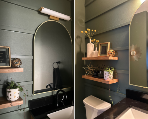 Dark & Earthy Powder Bath Redo cover photo collage