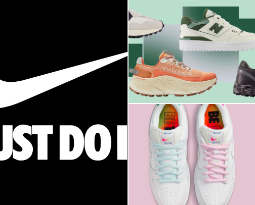 Athletic shoes cover photo collage