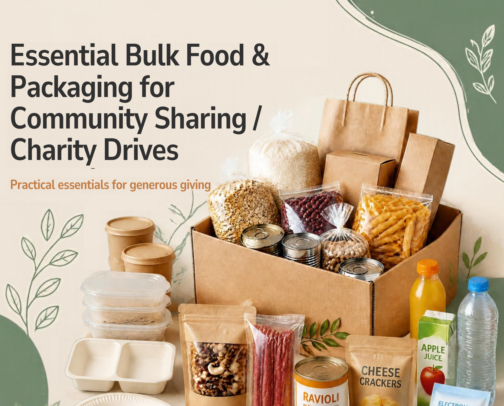 Essential Bulk Food & Packaging for Community Sharing / Charity Drives cover photo collage