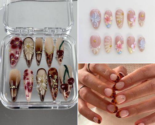 Trendy Press On Nails 💅 cover photo collage