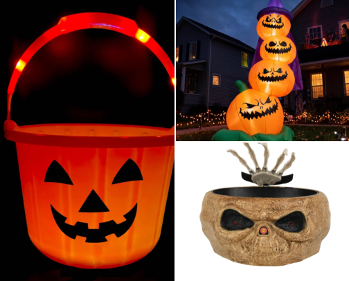 Halloween Trick-or-Treat Essentials for Kids: Glow Safety Gear, Light-Up Candy Buckets & Porch Decor cover photo collage