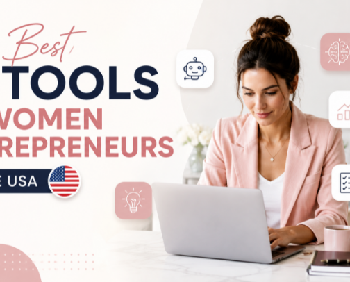 Best AI Tools for Women Entrepreneurs in the USA cover photo collage