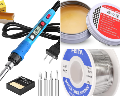 My toolkits and parts for DIY guitar repair cover photo collage