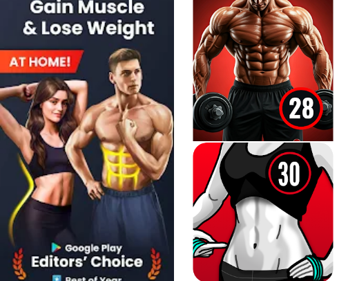 Work out at home app cover photo collage