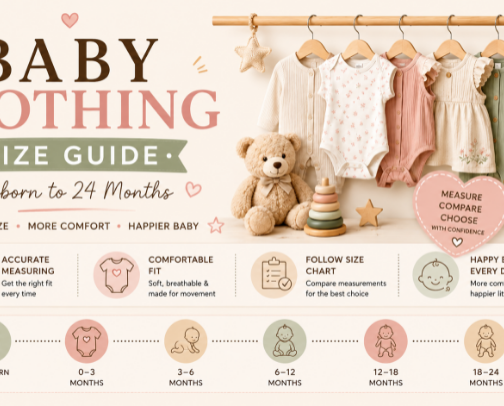 Baby Clothing Size Guide: Newborn to 24 Months cover photo collage
