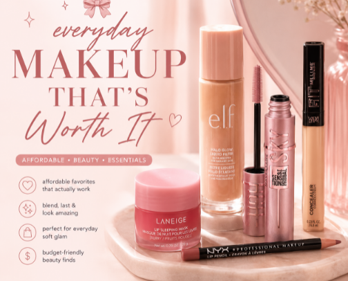 🎀 Everyday Makeup That’s Worth It cover photo collage