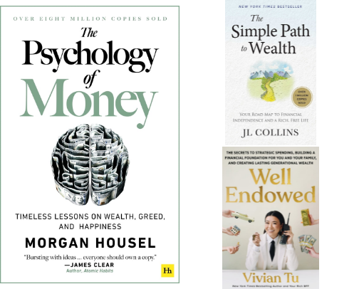 The Money-Minded Library: Books for Building Financial Literacy + Generational Wealth cover photo collage