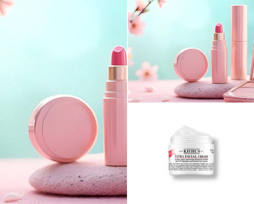 Skin care products cover photo collage