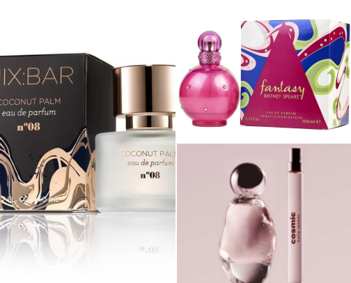 favourite fragrances 🍦🥥🌴 cover photo collage