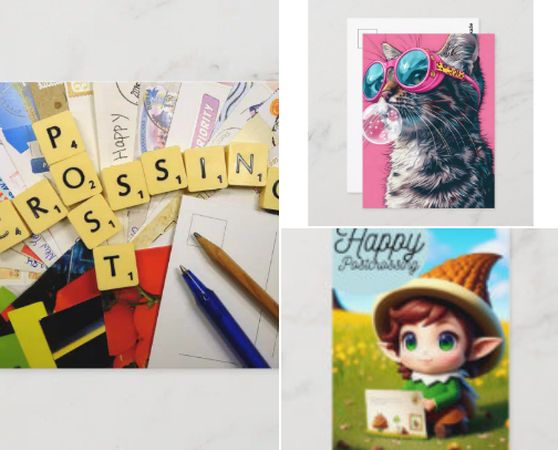 Neutral Postcards for Postcrossing cover photo collage