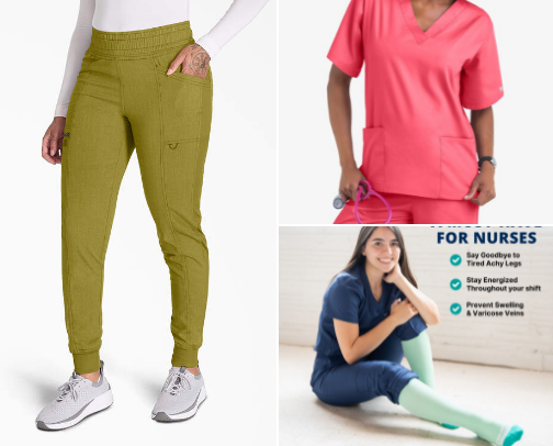 Nursing uniforms and must haves cover photo collage