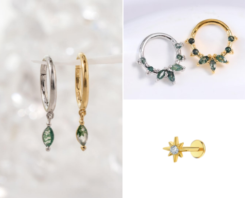 Curated earring stacks! cover photo collage