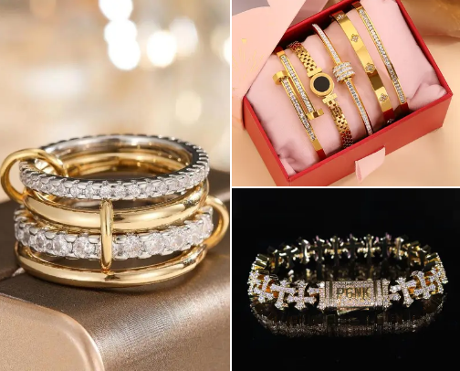 Clean girl jewelry essentials cover photo collage