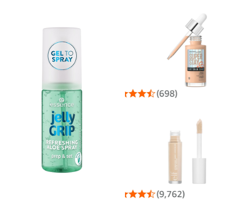 A full face of affordable makeup from Amazon cover photo collage