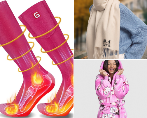 Best Gifts for people who are always cold for warm holidays giving. cover photo collage