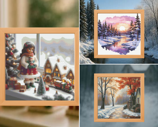 Christmas Cross Stitch Patterns cover photo collage