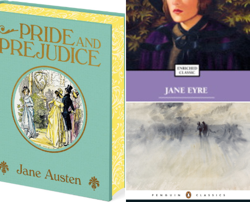 romantic classic reads cover photo collage
